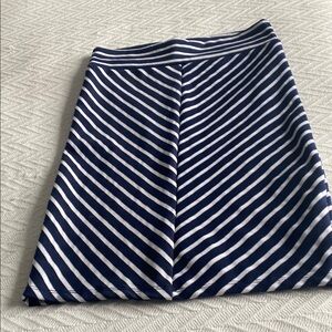 Love in Blue and White A-Line Midi Skirt